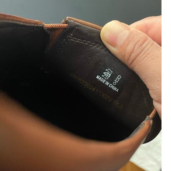 ECCO Mens Size 48/ US 14 Walnut Leather Oxfords Slip On Shoes - Picture 10 of 15